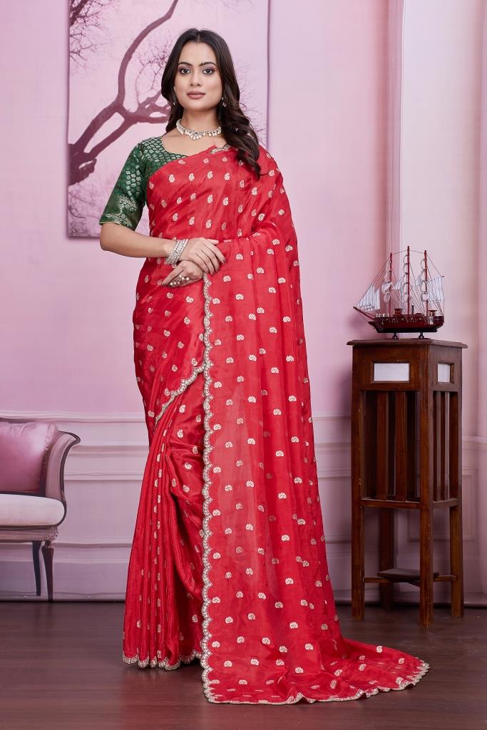 HO MX SILK BUTA HAND WORK SAREE
