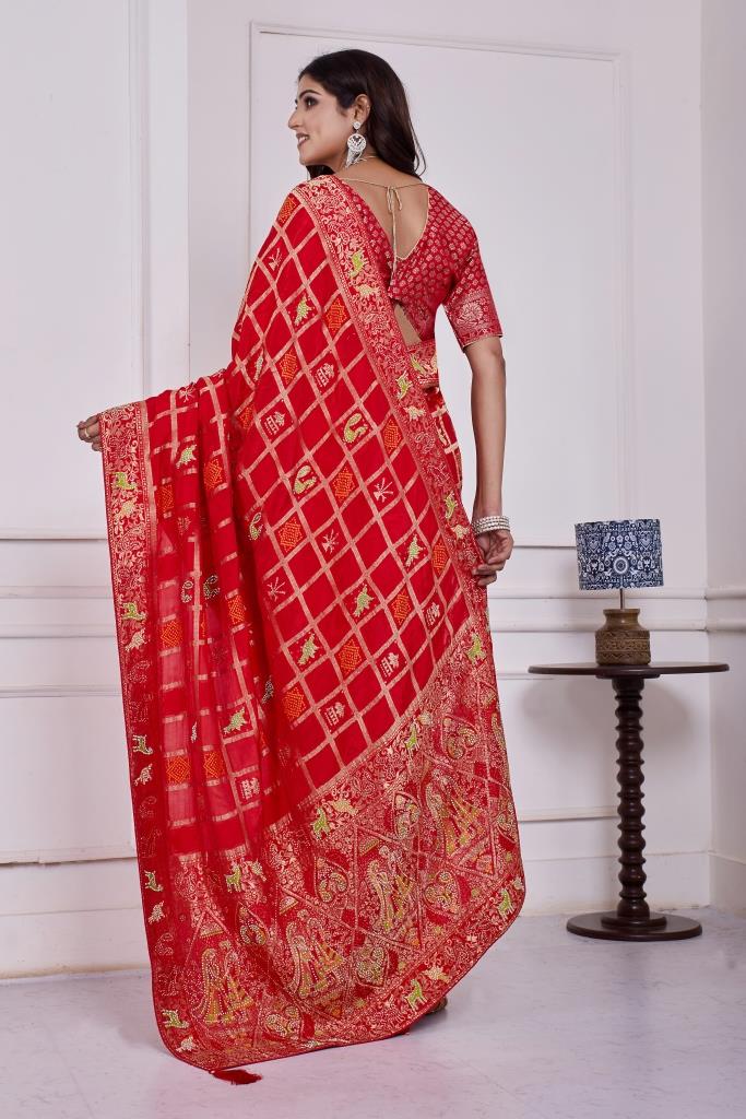 HO SILK JARKAN SIROSKI WORK SAREE