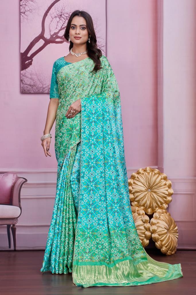 SILK BLEND PATTERN PRINT SAREE