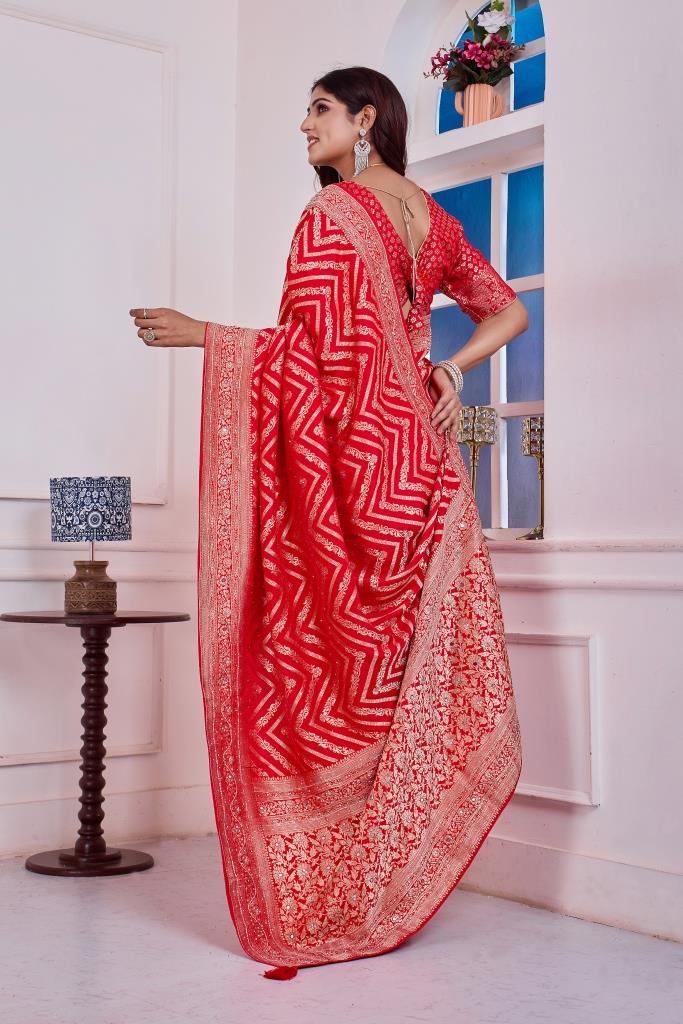 DOLA SILK KARDANA WORK & MIRROR WORK SAREE