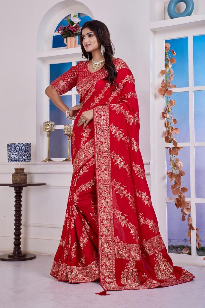 DOLA SILK KARDANA & DABKA HANDWORK SAREE