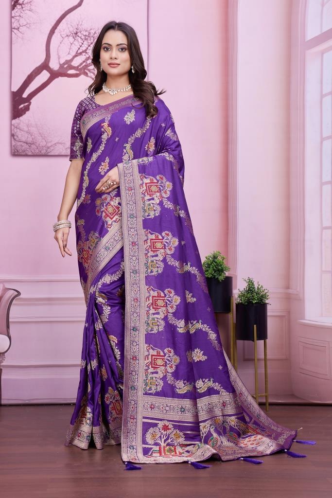 NYLON SATIN SIROSKI WORK SAREE